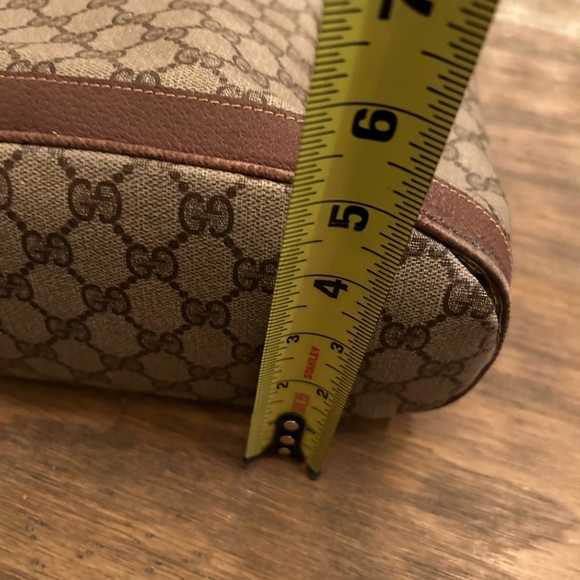 1980s Vintage Gucci GG Monogram Leather Bucket Bag Crossbody *tear* - Picture 17 of 17